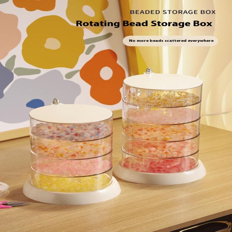 3/4/5-Layer Rotating Jewelry Organizer - Plastic Multi-Tier Storage Box, Transparent Hair Ring Display For Dressing Table