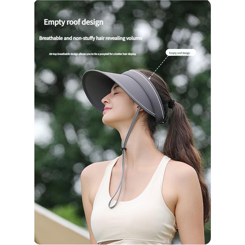 Doppellagige Schirmmütze UV-Schutz Breitkrempiger Sonnenhut Verstellbare Kopfbedeckung Atmungsaktiv zum Radfahren Wandern Outdoor Sommer-Sonnenhut