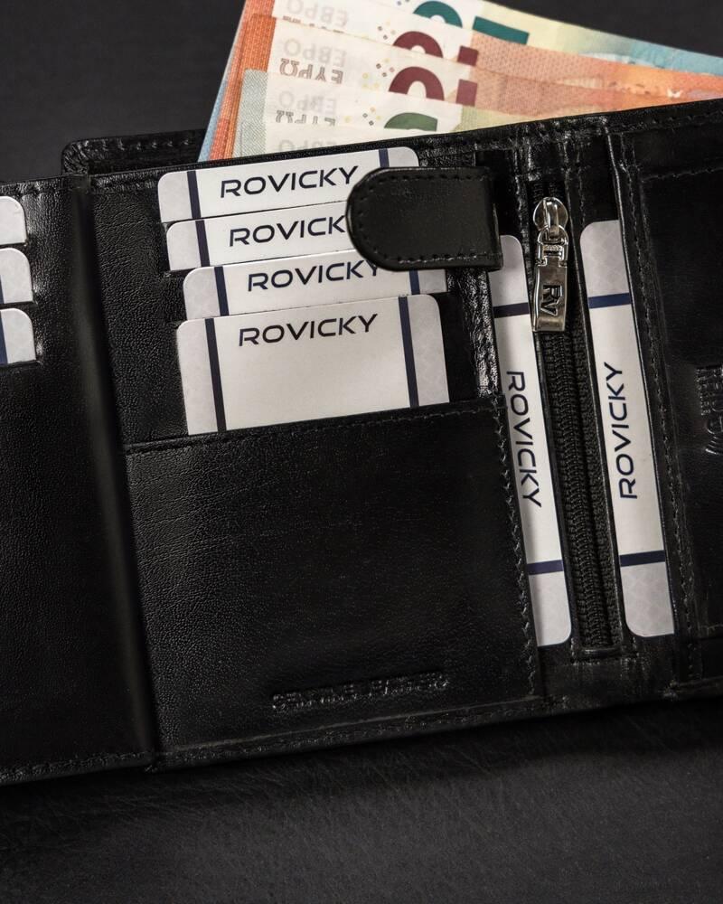 Velká kožená pánská peněženka systém RFID Rovicky