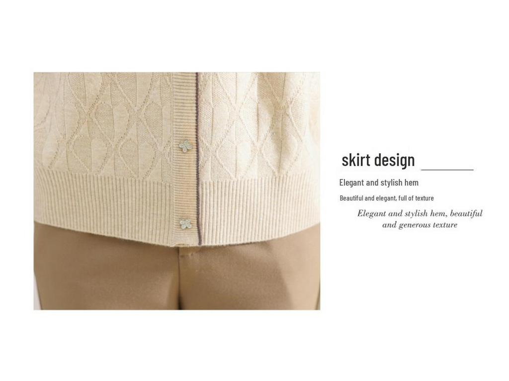 Women's Knit Pullover Sweater: Semi-High Neck, Two-Piece Look, Autumn/Winter Style for Middle-Aged.