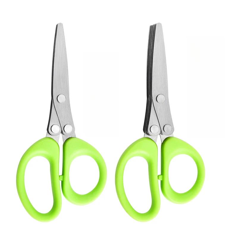Muti-Layers Kitchen Scissors Stainless Steel Vegetable Cutter Scallion Herb Laver Spices Cooking Tool Cut Kitchen Accessories