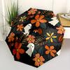 1pc Ghost Floral Automatic Open/close Folding Compact Umbrella, 8-Rib Sturdy Canopy, Lightweight Portable, Everyday Use, Gift, Outdoor Umbrella, Trave