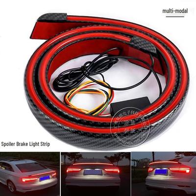 Spoiler Arrière Universel en Fibre de Carbone avec Feu Stop LED à Bandeau de Freinage et Clignotant Dynamique