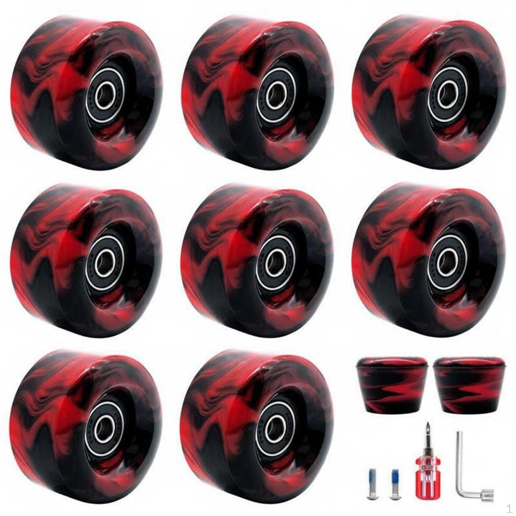 FourWheel Skate Wheels High Elastic Roller Replacement Shock Absorbing White 8