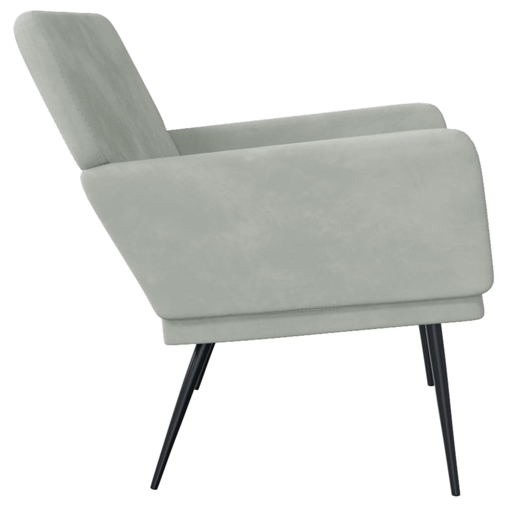Vidaxl Bench, Light Gray, 108X79X79 Cm, Upholstered with Velvet
