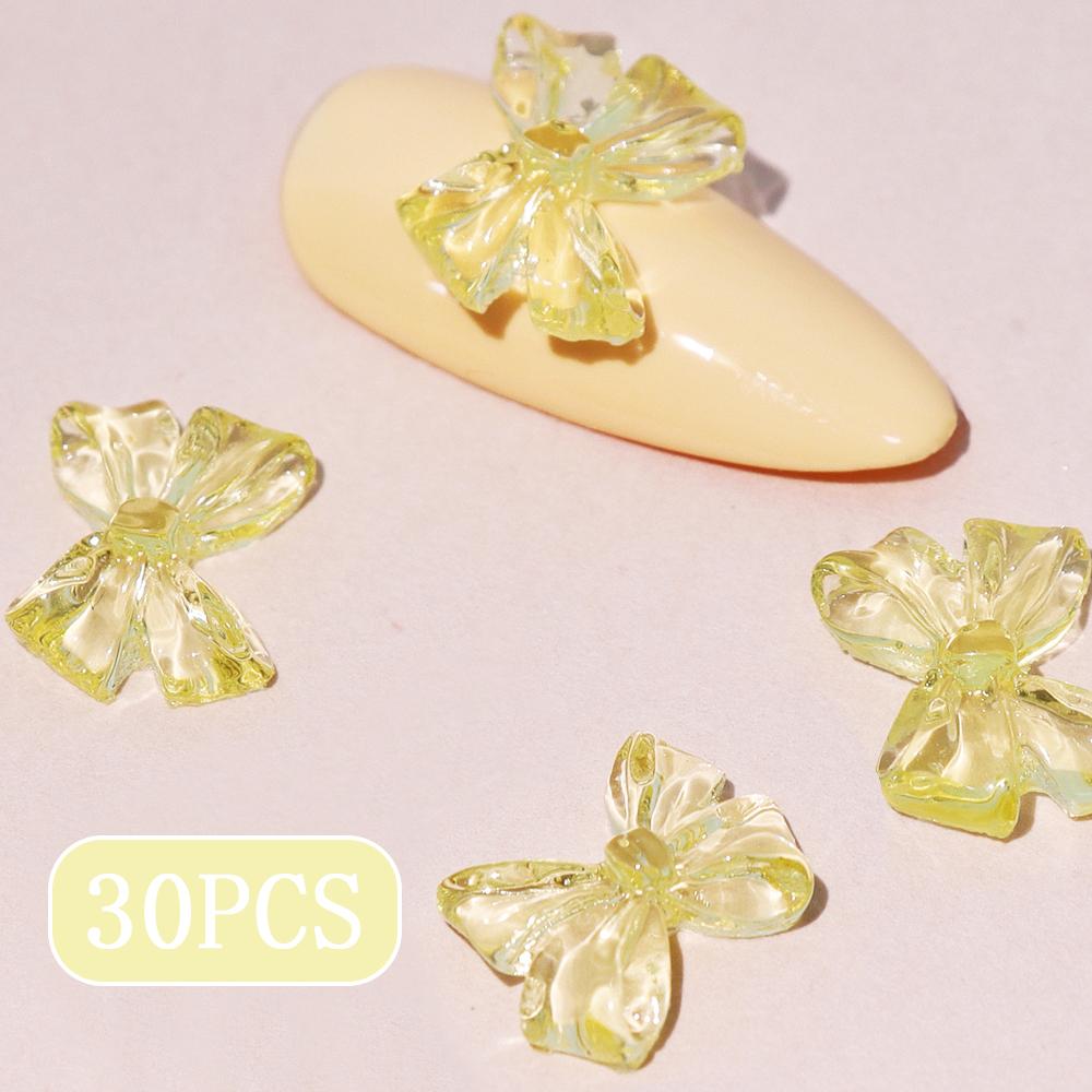 

1 пакет розовых конфетных лент-бантов 3D-подвесок для ногтей прозрачного желейного цвета летние аксессуары для украшения ногтей DIY детали для маникюра