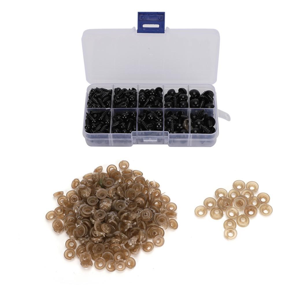 240pcs Black Safety Eyes Plastic Plastic Screw Type Eyes Bear Making Supplies  Crochet Animal Crafts