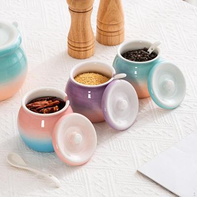 Kitchen Canister Ceramic Sealed Jar Porcelain Tea for Snack