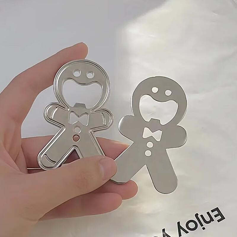 

Stainless Steel Gingerbread Man Magnetic Bottle Opener