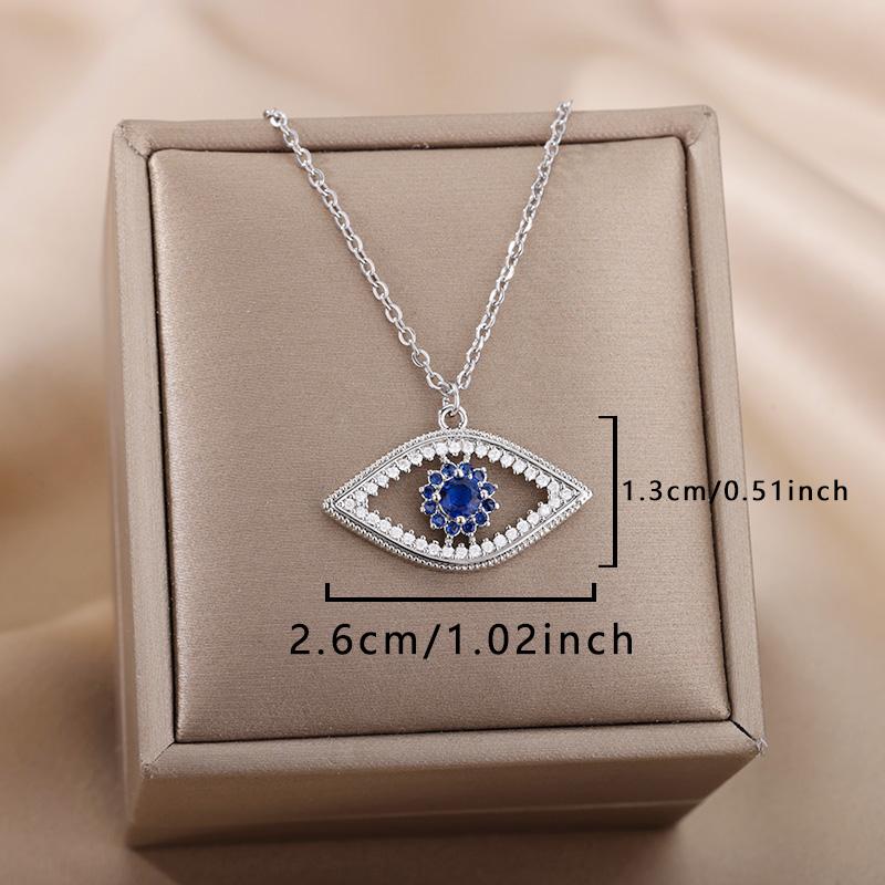 Eye Pendant Necklace for Women Gold Color Stainless Steel Necklaces 2024 Trending Choker Lucky Aesthetic Jewelry