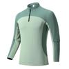 Men's Quick-Dry Long Sleeve Running T-Shirt with Stand Collar and Half Zip, Solid Color Fitness Training Top