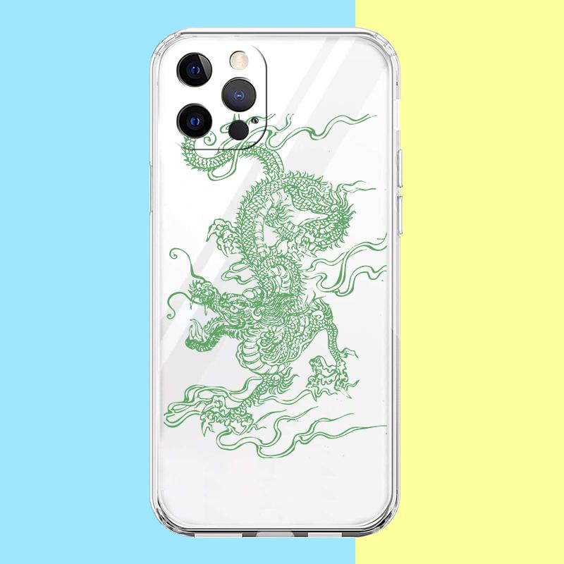 Chinese Dragon Phone Case for iPhone 16 15 14 13 12 Pro Max Transparent Soft for iPhone 11 Pro Max 7 8 Plus XS XR Shell Capas