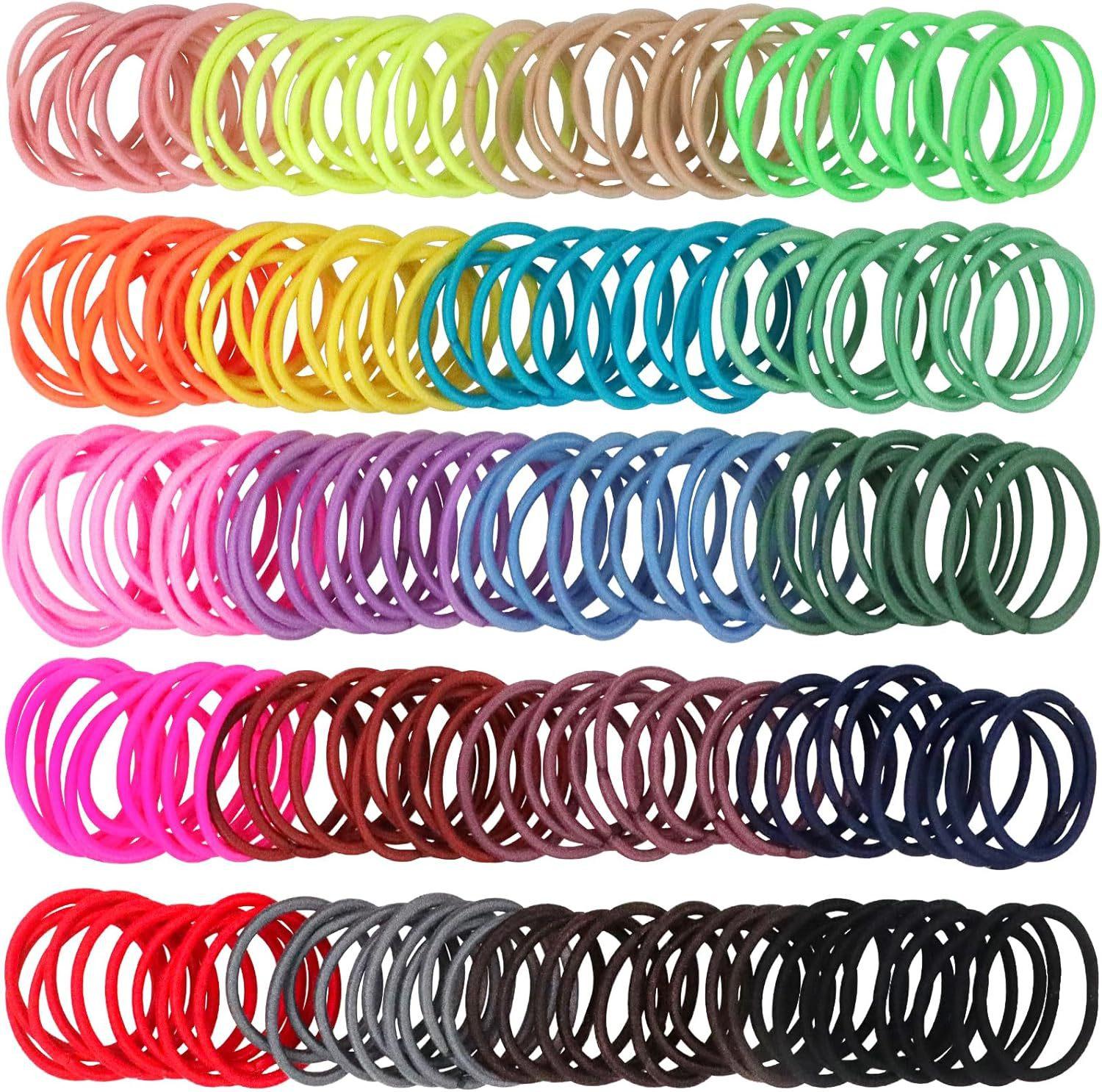 

200PCS Small Hair Ties,No Crease Baby Hair Ties,Elastic Hair Ponytail Holder Hair Accessories for Baby Girls Infants Toddlers Kids 2 bags200pcs