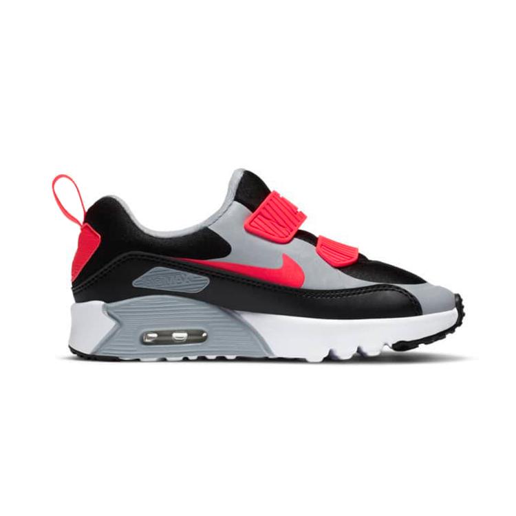 Nike Air Max 90 Round Tip Low top Kids' Running Shoes Gray Black Red Children Aged 3 7 Years Old 881927-024