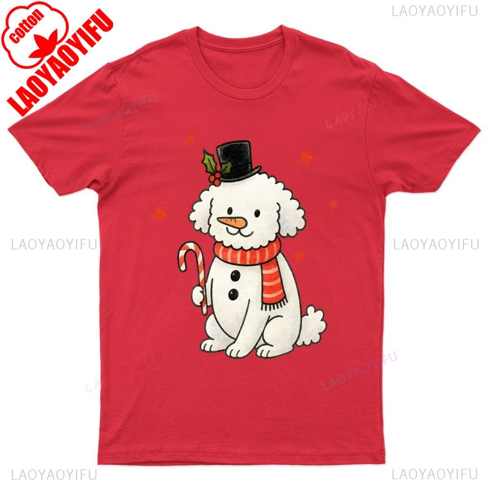 Christmas Dog Holiday Poodle TShirt Gift Seasonal Funny Pet Paw A Cute Xmas Dog Print Men Tshirt Christmas Gift Dog Lover Tops