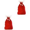 Saco de Armazenamento Saco com Cordão para Crianças 2 Peças Vermelho Doce de Natal Presente