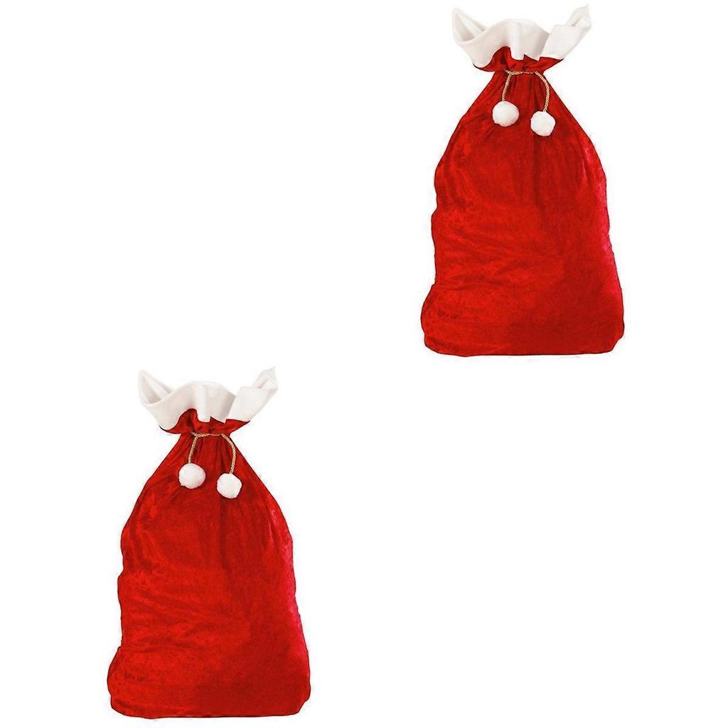 Saco de Armazenamento Saco com Cordão para Crianças 2 Peças Vermelho Doce de Natal Presente