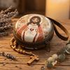 Virgin Mary Prayer Rosary Storage Bag Round Iron Artwork Religious Jewelry Box Cartoon Elegant Religious Articles Catholic Use