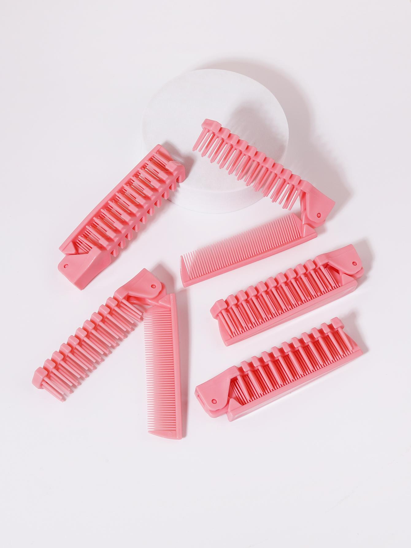 5pcs travel folding comb, anti-static mini pocket comb, double headed comb hairdressing tool For Hair Accessories
