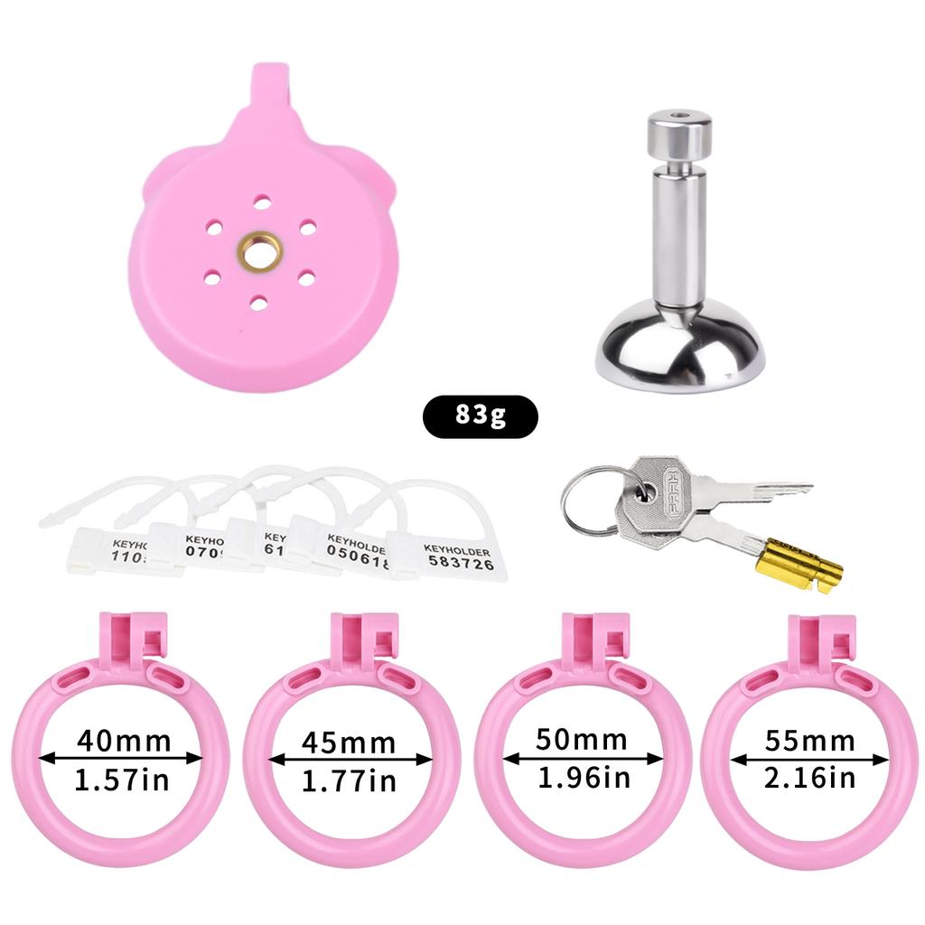 FRRK-216C Plastic Male Bondage Sex Chastity Cage Four Colors Four Sizes Bdsm Resin Penis Cage with Built In Chastity Locks