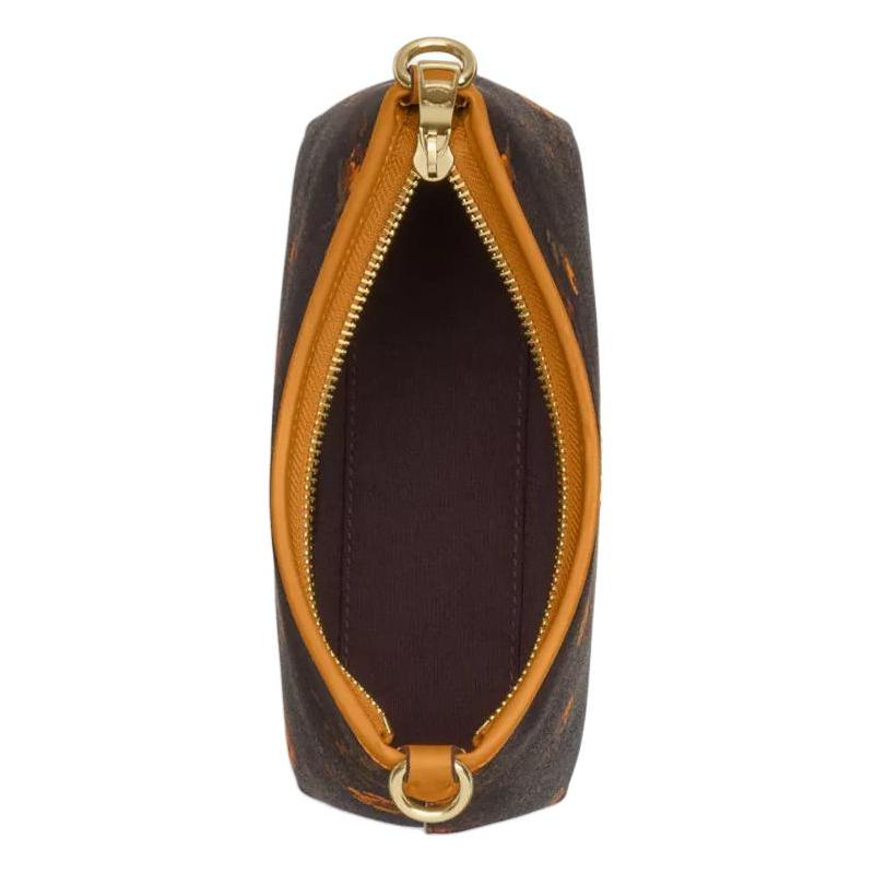 Coach Laurel 19 Floral Print Design Coated Canvas Crossbody Shoulder Bag Small Women's Walnut with Yellow