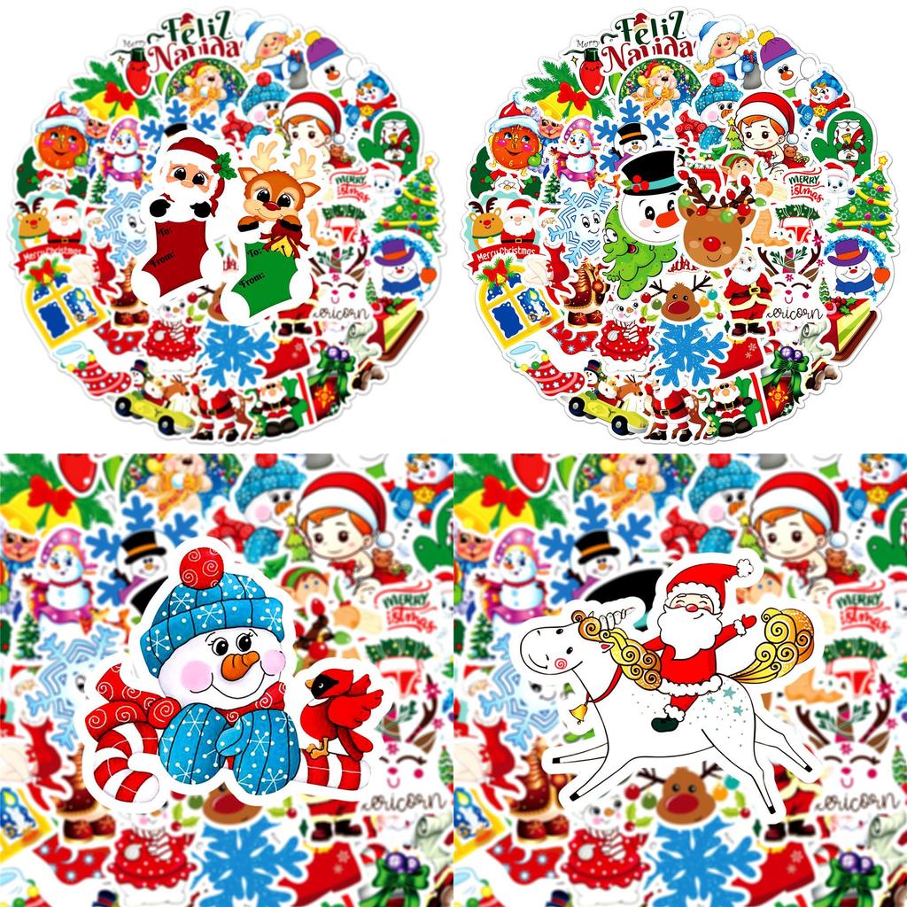 50 Cartoon-Sticker mit Weihnachtsmotiv für Scrapbooking und Dekorationen