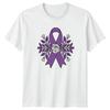 Purple Awareness Ribbon Support Design T-Shirt Floral Advocacy Health Support