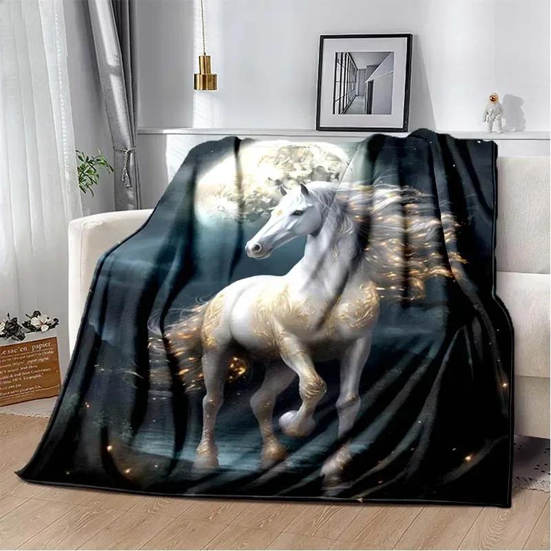 3D Print Cartoon Pentium Horse Flannel Blanket,Multi-purpose Holiday Gift Blanket Warm And Soft Blankets All Seasons