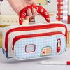 Large Capacity Pencil Case House Design High Appearance Pen Bag 3 Layers Portable Pencil Pouch School Supplies For Student Home