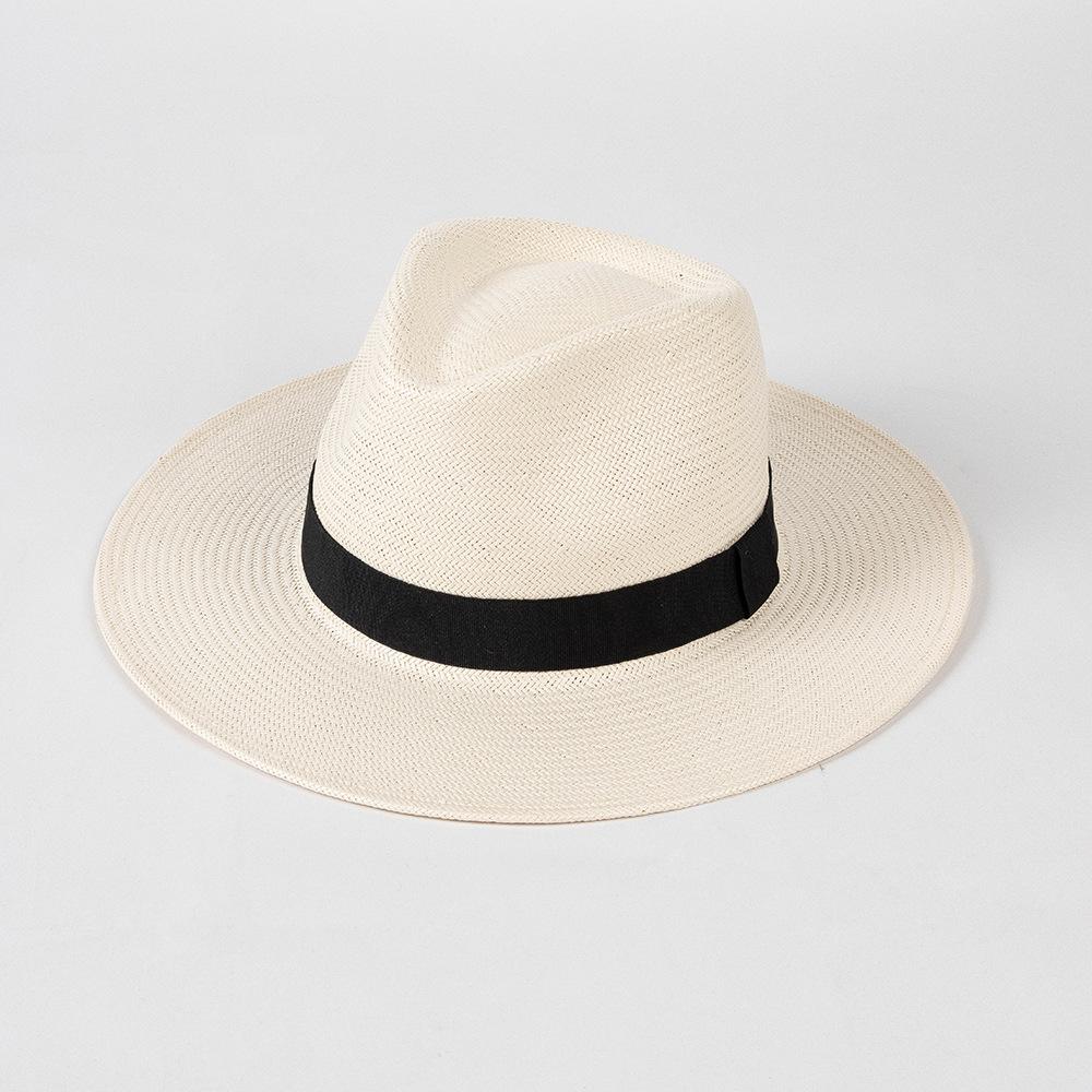 European, American spring and summer new fashion casual papyrus webbing Panama straw hat summer outdoor sunscreen sunshade jazz hat