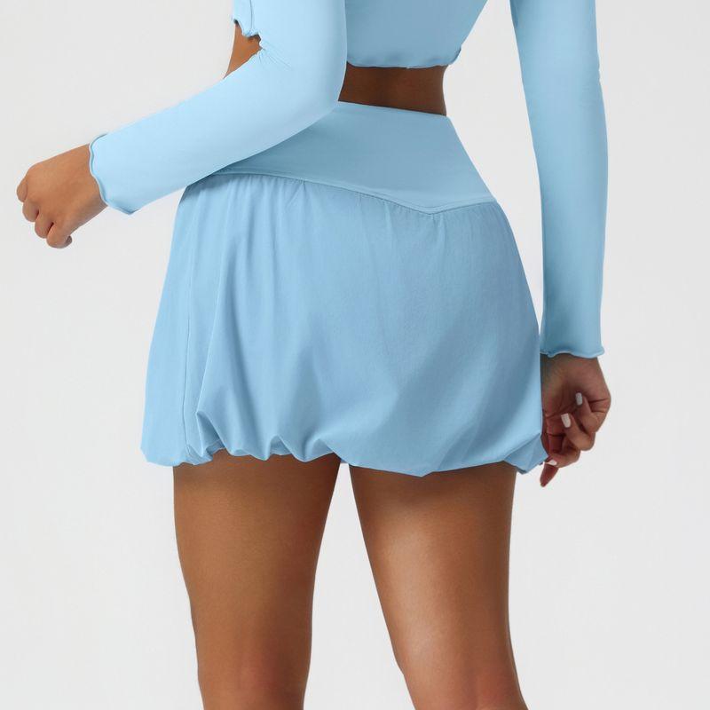 Export New Quick-Drying Sports Tennis Skirt Fashion Tape Bubble Skirt Yoga Breathable Pettiskirt Running Fitness Skirt