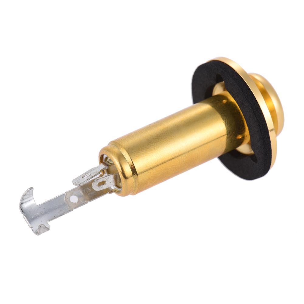 Acoustic Electric Guitar Mono End Pin Endpin Jack Socket Plug 6.35mm 1 4 Inch Copper Material with Screws Guitar Parts