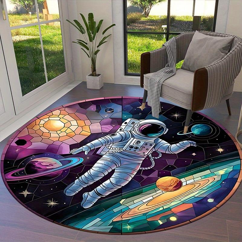 1pc Multi Surface Chair Mats Astronaut In Space with Planets Perfect for Decorating Office Chairs, Living Rooms, Or Bedrooms.dt068