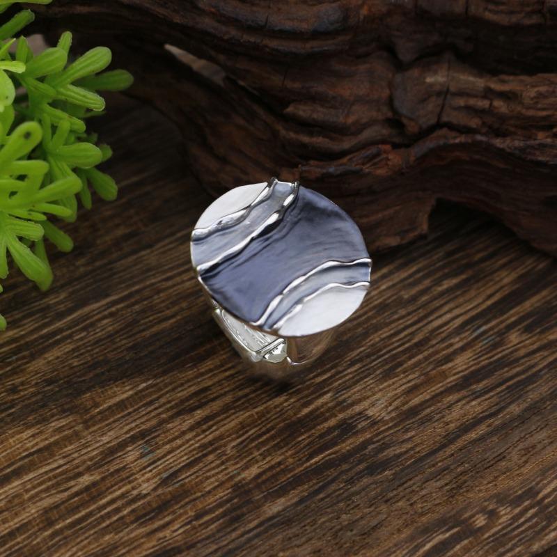 New Enamel Geometric Lines Round Elastic Bracelet Women's Simple High-end Round Ring