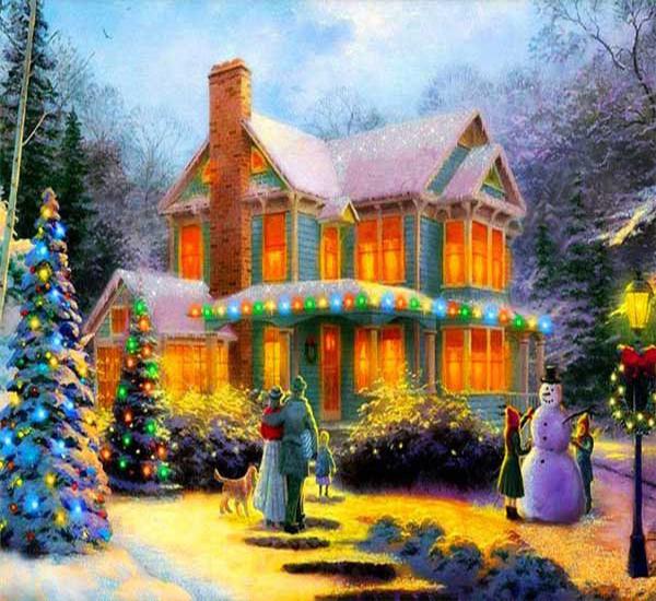 RUOPOTY Painting By Numbers Winter Landscape Hand Painted Art Gift DIY Picture By Number Christmas Kits Home Decoration