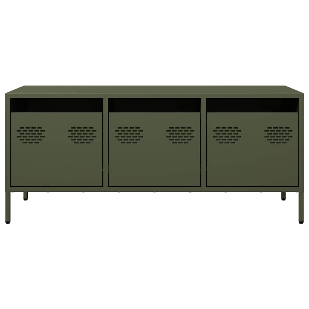 Vidaxl Mobile TV, Oliva, 101,5X39X43,5 Cm, Acciaio Laminato a Freddo