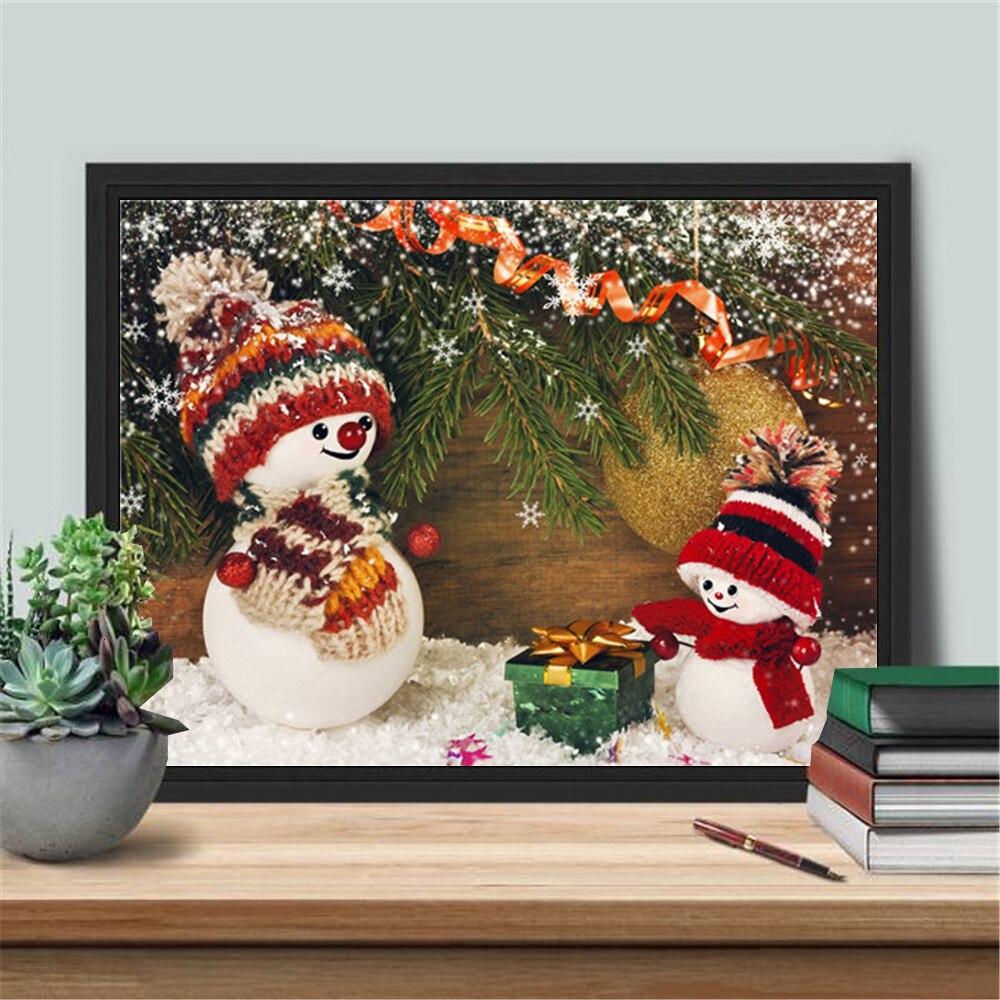 Full Square Diamond Embroidery Snowman 5D DIY Diamond Painting Cartoon Mosaic Needlework Christmas Gift