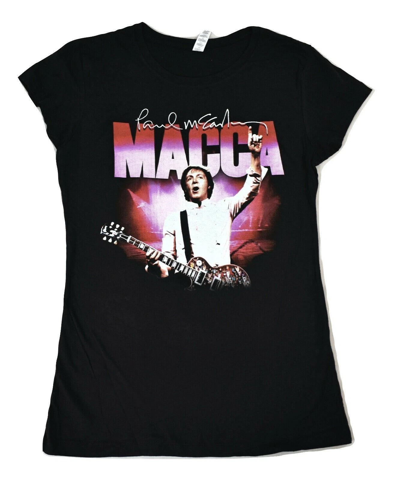 

Paul McCartney Juniors MACCA Concert Tour Pink Lights Black Shirt New M 3XL