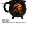 Kaffee Milch Heiße Schokolade Tasse Halloween Hexe Kessel Tasse, 350ml Vintage Gotisch Dreibeiniger Zaubertopf, Tasse für Schwarze Katze Keramik Haus Und Büro Dekoration Drei