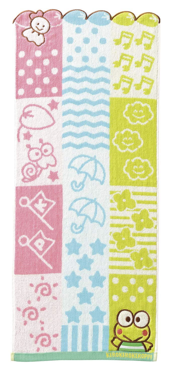 

Marushin Sanrio Kerokerokeroppi Face 34 x Chambre Product 3005050500 Towel, 80cm, Keroppi, 100% Cotton, Number