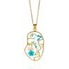 Romantic Artistic Face Flower Pendant Necklace for Women  Stainless Steel Chain Unique Design Summer Party Jewelry Gift