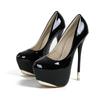 Women's Sexy Model Catwalk Model Shallow Mouth Waterproof Table High Heel Single Shoes