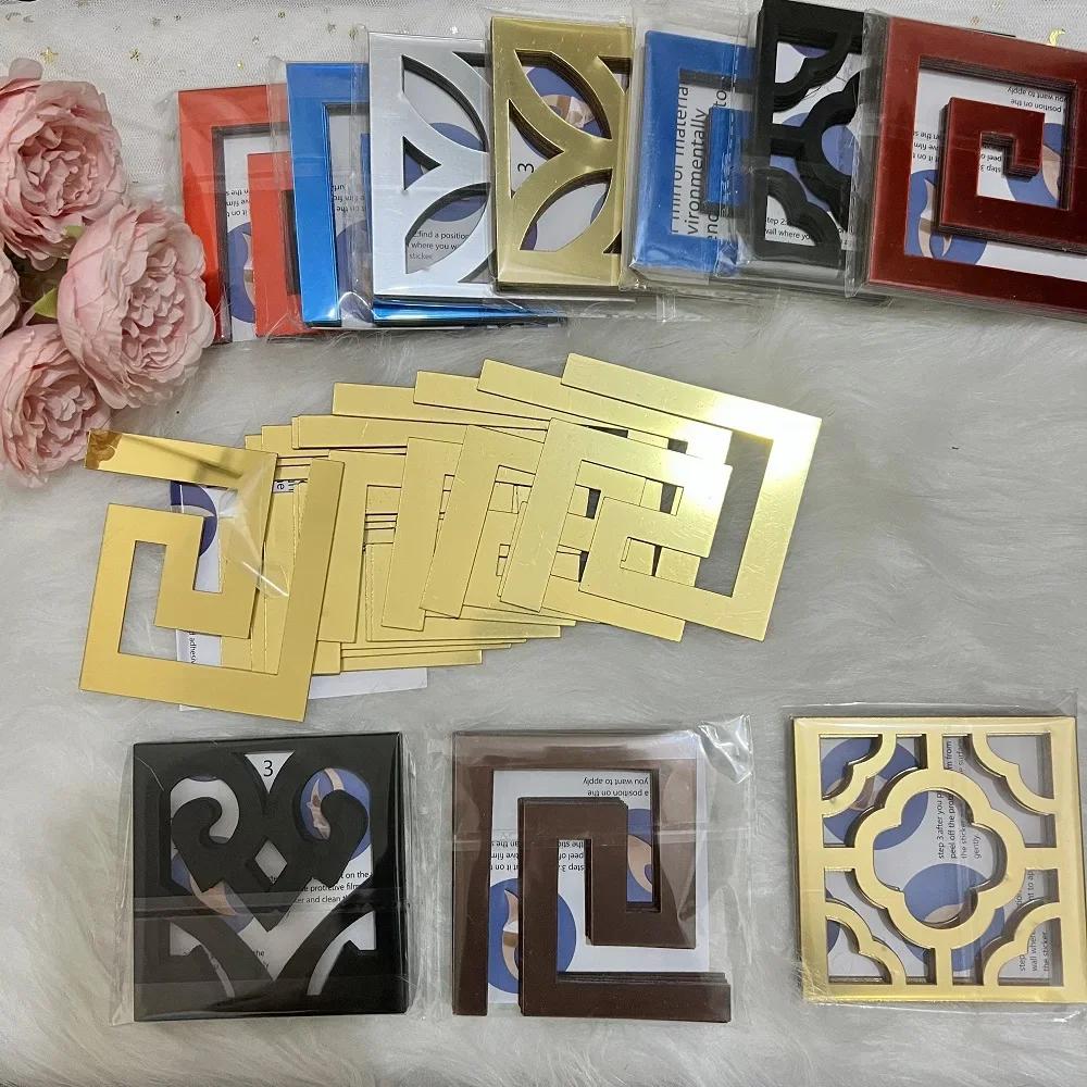 10pcs 3D Acrylic Self Adhesive Wall Decor Sticker Mirror for Bedroom Edge Strip Corner Line Building Border Home Office Decor