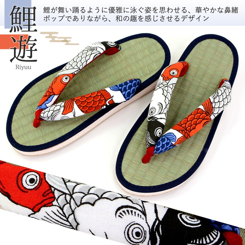 Takeharu Tatami Zori Größe Bequem mit Schwammsolen und Rund Indoor und Outdoor Aus Binsen Erhältlich in Links und Rechts Koiyu Klein Damen