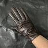Womens Genuine Sheepskin Gloves Simple Style Winter Warm Lining