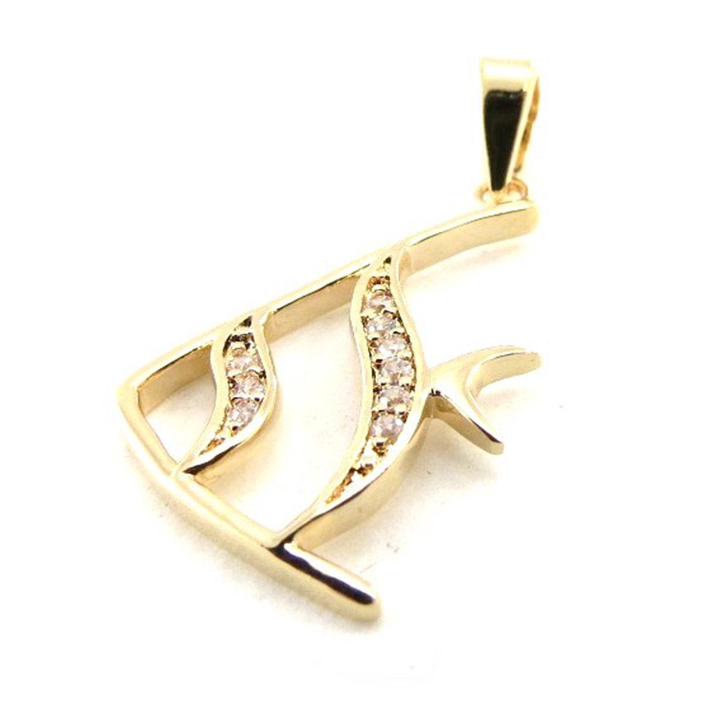 Les Trésors De Lily [I9831] - Gold Plated 'Fish' Pendant - 24x13 Mm