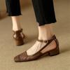 Fashion New Summer Sandals Cover Toe Mesh Sandals for Women Chunky Heels Sandals Fashion Hollow Out Ladies Shoes Office Women Shoes