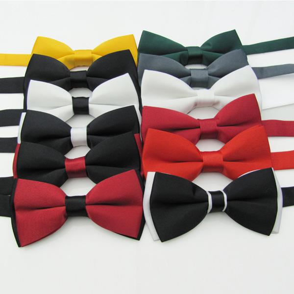 Papillon Monocolore in Seta Poliestere da Uomo - Senza Cravatta, Senza Nodo, Disponibile in Vari Stili e Colori