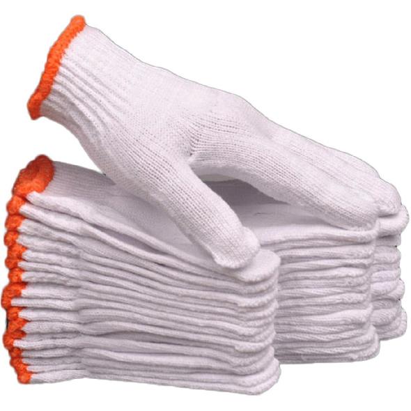 12 Paar Arbeitsschutzhandschuhe Rutschfest Verschleißfest Baumwolle Nylon Outdoor Bauarbeits-Handschuhe(Farbe:Schwarz), 19-21 cm