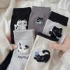 Women's Mid-calf Socks, Cute Plush Puppy, Bow Pile Socks, Pure Cotton Anti-pilling Women's Long Socks